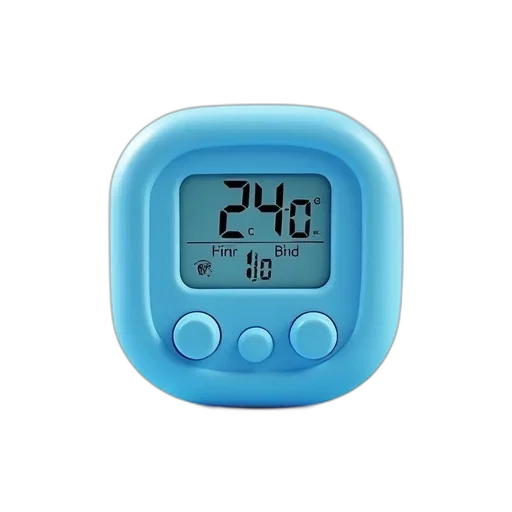 blue, digital, thermometer, display, showing, temperature, readings, celsius transparent PNG cut-out