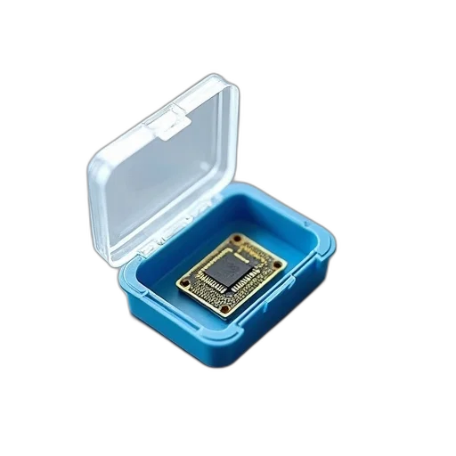 jewelry, crown, small, transparent, plastic, box, blue, interior transparent PNG cut-out
