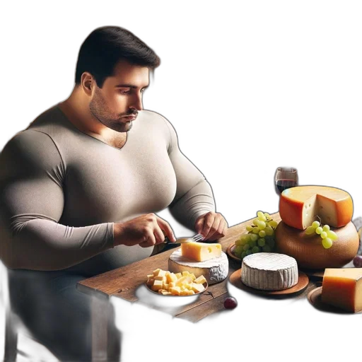 food, robot, concept art, photorealistic, 3d render, pixel art, individual, seated transparent PNG cut-out