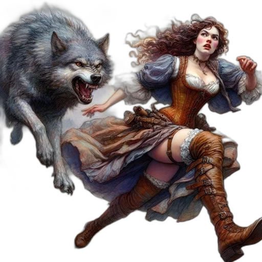 fantasy art, concept art, comic book art, photorealistic, woman, long, curly, hair transparent PNG cut-out