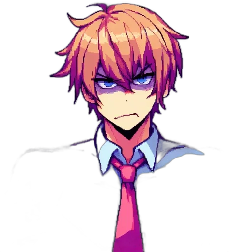 staff, face, anime, pixel art, cartoon, concept art, neon, red transparent PNG cut-out