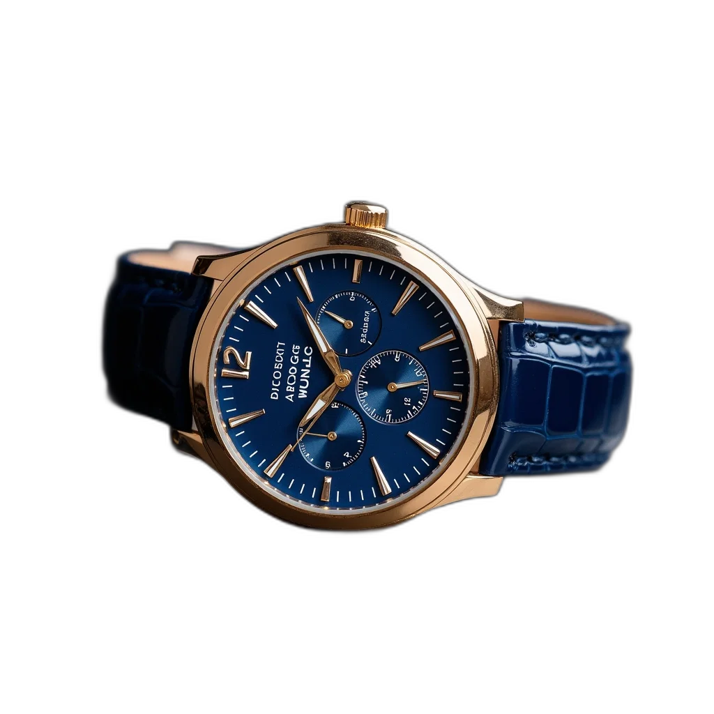 jewelry, 3d render, photorealistic, blue, close-up, luxury, watch, face transparent PNG cut-out