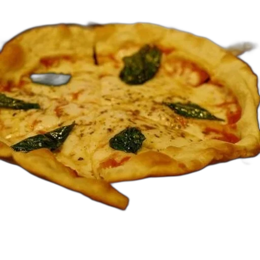 food, 3d render, photorealistic, delicious-looking, pizza, spinach, leaves, top transparent PNG cut-out