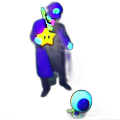 staff, robot, creature, weapon, concept art, pixel art, 3d render, vaporwave transparent PNG cut-out