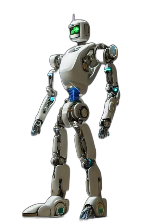 robot, staff, 3d render, concept art transparent PNG cut-out