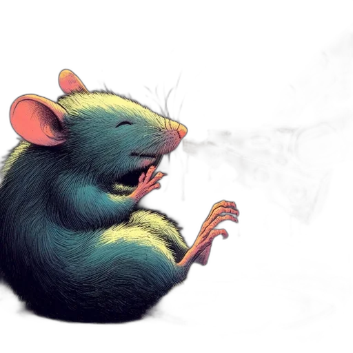 animal, concept art, watercolor, fantasy art, photorealistic, green, smiling, mouse transparent PNG cut-out