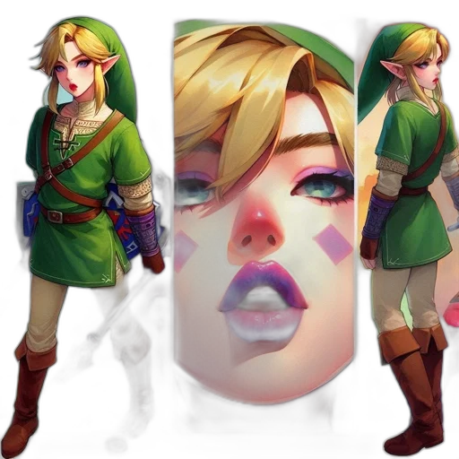 face, mask, concept art, fantasy art, pixel art, 3d render, green, colorful transparent PNG cut-out