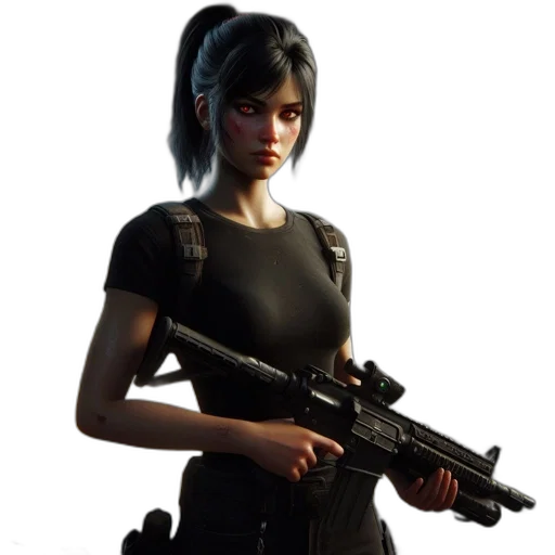 weapon, staff, concept art, 3d render, pixel art, photorealistic, woman, dark transparent PNG cut-out