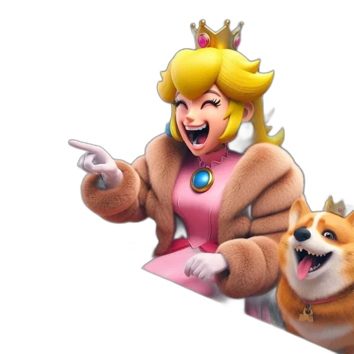 crown, animal, weapon, staff, concept art, 3d render, pixel art, playful transparent PNG cut-out