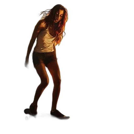 hair, creature, dress, 3d render, concept art, photorealistic, young, woman transparent PNG cut-out