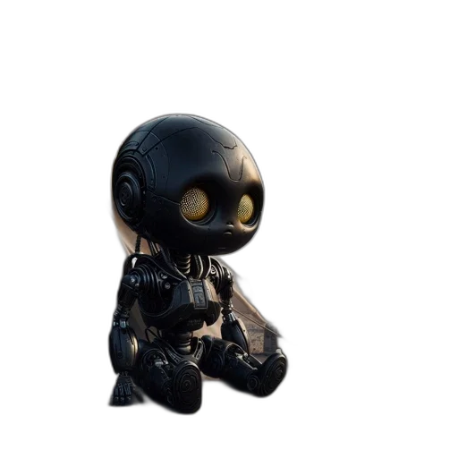 robot, creature, 3d render, concept art, dark, futuristic, metal, large transparent PNG cut-out