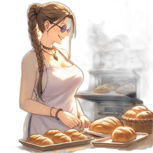 food, dress, staff, jewelry, anime, concept art, photorealistic, pixel art transparent PNG cut-out