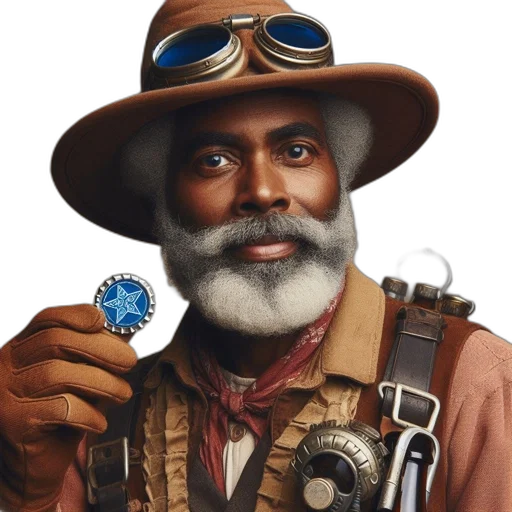 hat, staff, face, jewelry, concept art, photorealistic, fantasy art, comic book art transparent PNG cut-out