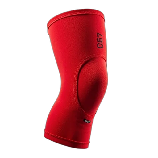 red, knee, brace, textured, surface, logo, calf, area transparent PNG cut-out