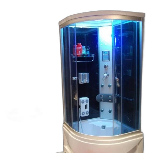 robot, cyberpunk, 3d render, modern, bathroom, glass-enclosed, shower, stall transparent PNG cut-out