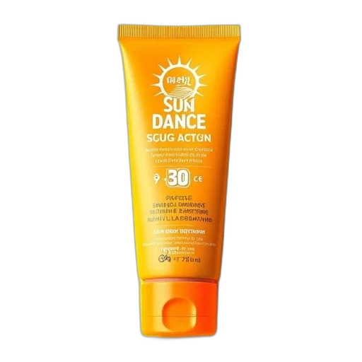 tube, sunscreen, yellow, label, featuring, brand, name, sun transparent PNG cut-out