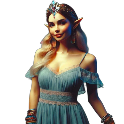 dress, jewelry, staff, dragon, fantasy art, concept art, 3d render, pixel art transparent PNG cut-out