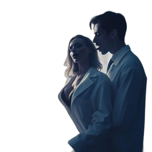 dress, jacket, umbrella, concept art, photorealistic, 3d render, neon lights, fog transparent PNG cut-out
