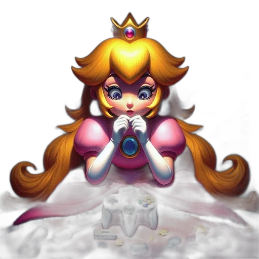 crown, dress, jewelry, staff, pixel art, concept art, fantasy art, 3d render transparent PNG cut-out