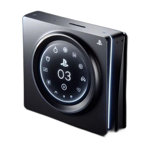 3d render, photorealistic, futuristic, black, device, circular, screen, displays transparent PNG cut-out