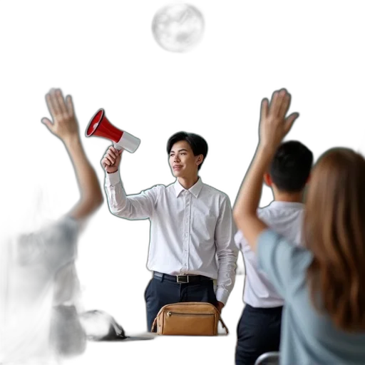 staff, umbrella, group, people, standing, classroom, teacher, front transparent PNG cut-out