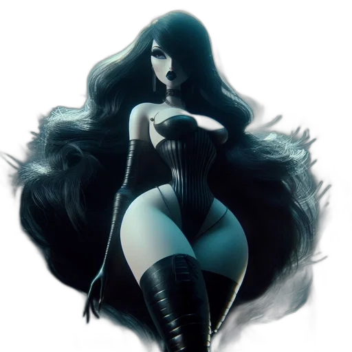 dress, concept art, comic book art, fantasy art, pixel art, dark, monochrome, ethereal transparent PNG cut-out