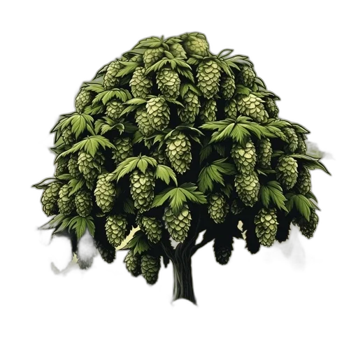 tree, crown, hair, hat, 3d render, photorealistic, green, large transparent PNG cut-out