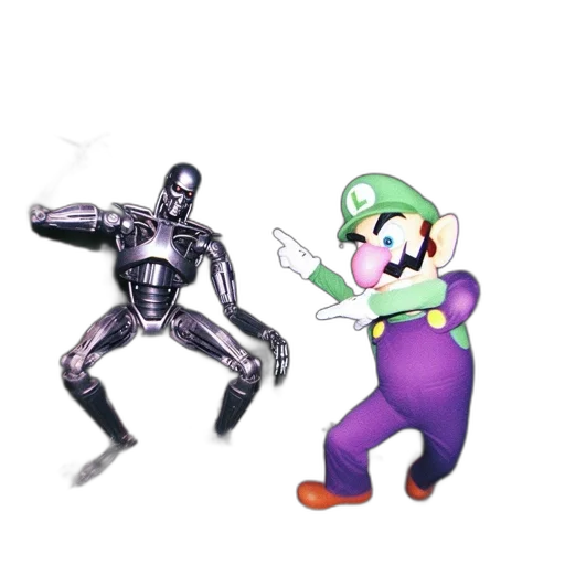 robot, weapon, animal, mask, concept art, 3d render, pixel art, vaporwave transparent PNG cut-out