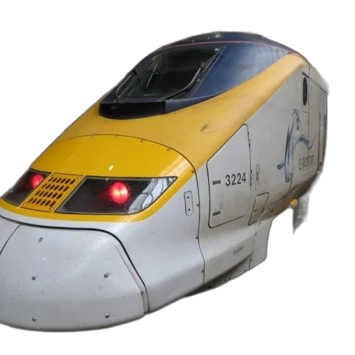 car, weapon, 3d render, concept art, photorealistic, yellow, white, train transparent PNG cut-out