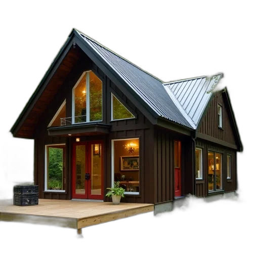 furniture, building, 3d render, photorealistic, concept art, modern, two-story, wooden transparent PNG cut-out