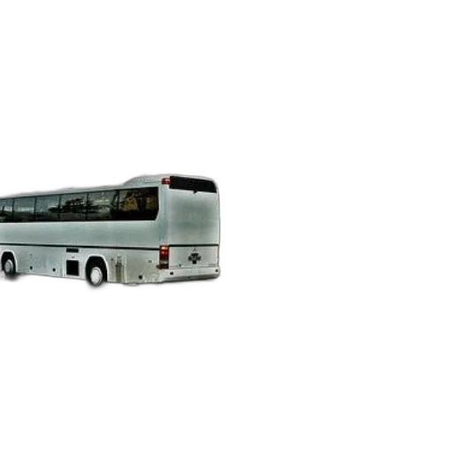 staff, 3d render, photorealistic, concept art, white, bus, parked, lot transparent PNG cut-out