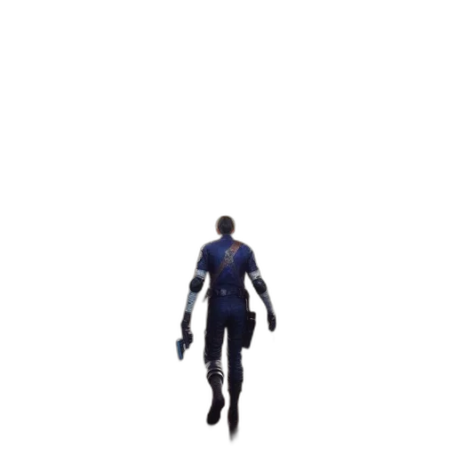 robot, creature, jacket, staff, concept art, pixel art, 3d render, comic book art transparent PNG cut-out