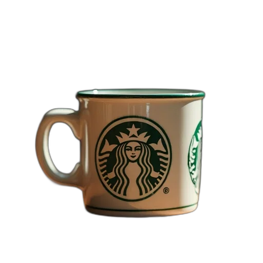 3d render, photorealistic, jolly, gaines, show, coffee, mug transparent PNG cut-out