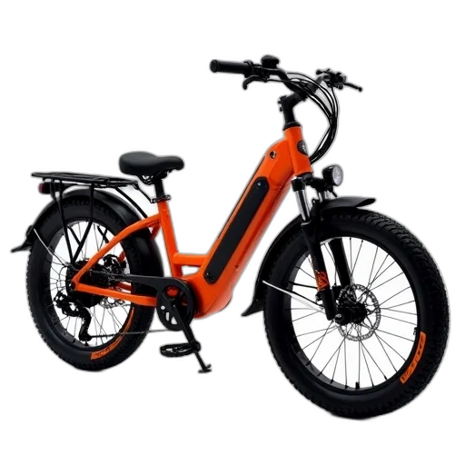 modern, electric, bicycle, sleek, design, featuring, black, seat transparent PNG cut-out