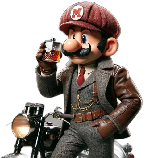 bottle, animal, concept art, 3d render, photorealistic, artistic, rendition, mario transparent PNG cut-out