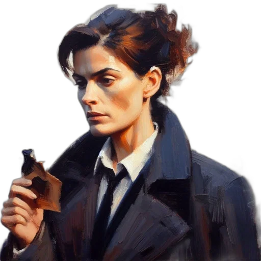 jacket, face, staff, oil painting, photorealistic, concept art, comic book art, neon lights transparent PNG cut-out