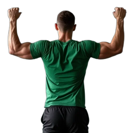 green, man, shirt, black, shorts, performing, pull-up, resistance transparent PNG cut-out
