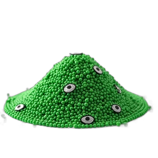 hat, crown, jewelry, umbrella, 3d render, green, large, pile transparent PNG cut-out