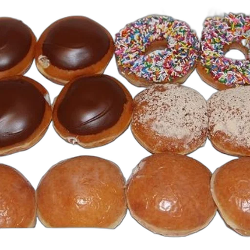 food, crown, 3d render, photorealistic, box, assorted, donuts, including transparent PNG cut-out