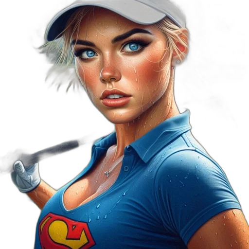 staff, face, comic book art, photorealistic, fantasy art, concept art, woman, superman transparent PNG cut-out