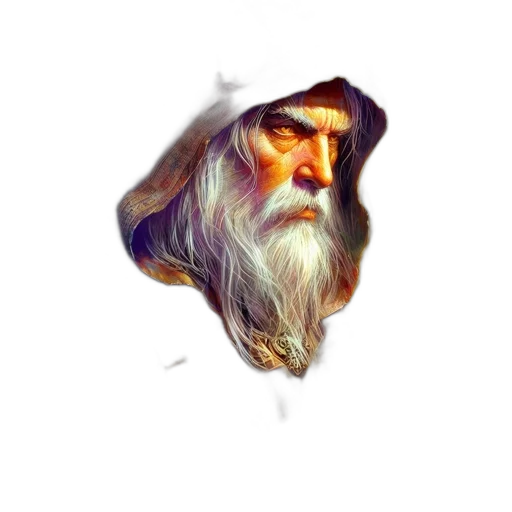 face, hat, mask, staff, fantasy art, concept art, photorealistic, oil painting transparent PNG cut-out
