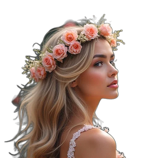 crown, jewelry, dress, flower transparent PNG cut-out
