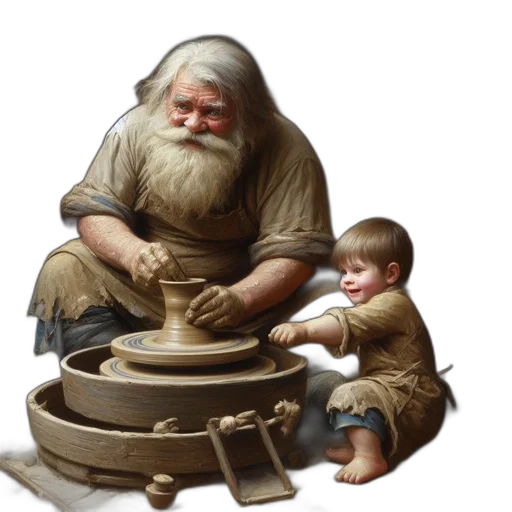 concept art, fantasy art, oil painting, photorealistic, elderly, man, long, white transparent PNG cut-out