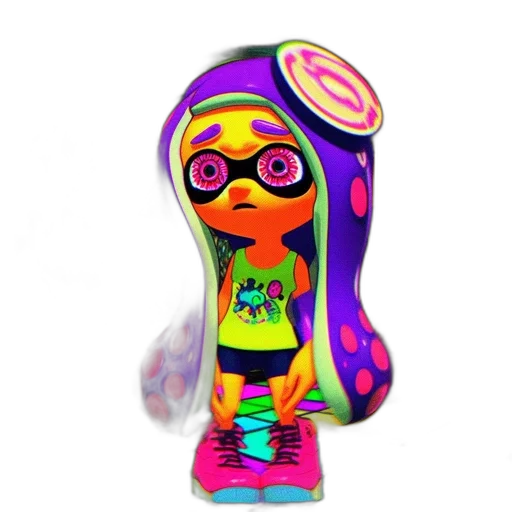 dress, mask, weapon, robot, 3d render, vaporwave, concept art, cartoon transparent PNG cut-out