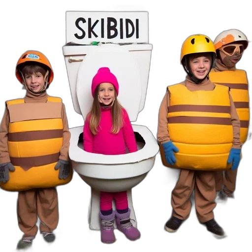 robot, mask, 3d render, concept art, three, children, wear, distinctive transparent PNG cut-out
