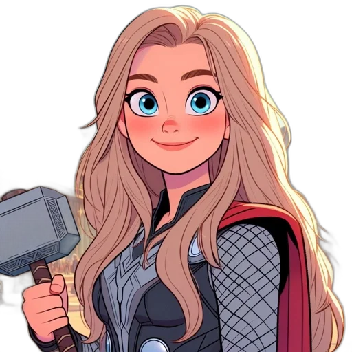 staff, hair, cartoon, comic book art, pixel art, fantasy art, animated, female transparent PNG cut-out