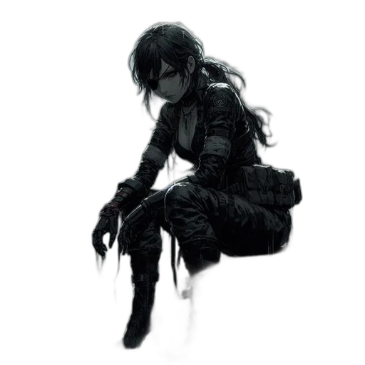 jacket, weapon, mask, robot, concept art, cyberpunk, comic book art, pixel art transparent PNG cut-out