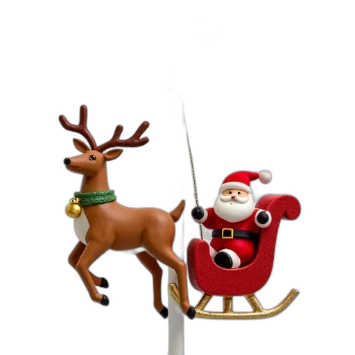 staff, 3d render, concept art, festive, holiday, decoration, featuring, reindeer transparent PNG cut-out