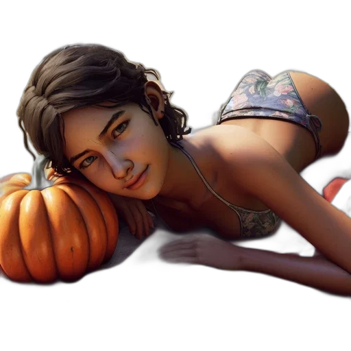 concept art, fantasy art, photorealistic, pixel art, fire, woman, lies, beach transparent PNG cut-out