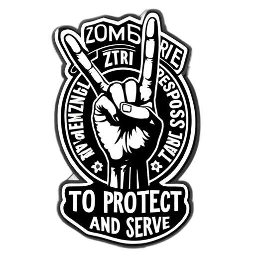 staff, black, white, sticker, design, featuring, text, zri transparent PNG cut-out